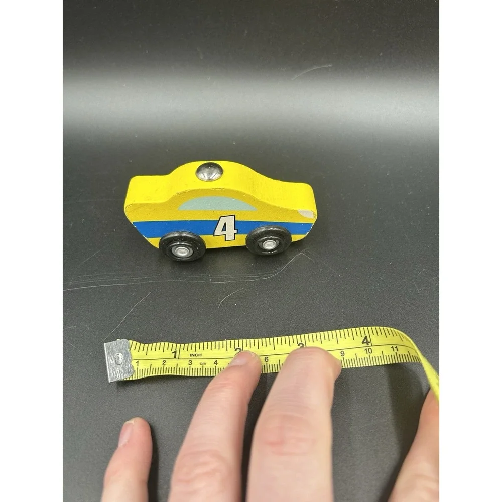 Melissa & Doug Kids GH17010 Yellow Race Car 4 Wooden Toy Preschool One Size